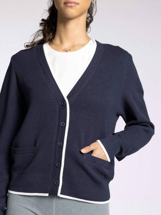 Thread & Supply Jessie Cardigan In Charcoal Blue