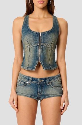 Abrand Addison Denim Vest (Zahli) at Nordstrom, Size X-Small