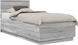vidaXL Estructura De Cama Gris Sonoma 70 X 190 Cm Madera De Ingenier&iacute;a Vidaxl