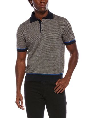 Isaia Linen-Blend Knit Polo Shirt