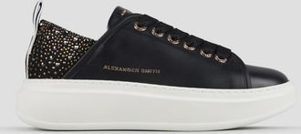 Alexander Smith Wembley Woman in black leather and rhinestones heel