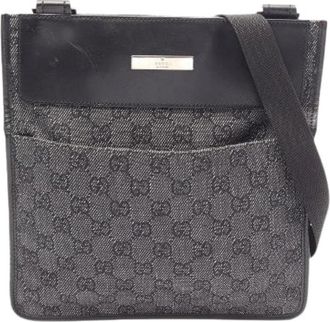 Gucci Pre-owned GG Canvas Leren Schoudertas - Dames - Vintage Schoudertas - Zwart - ONE Size - Leer - Vintage