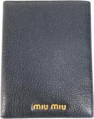 Miu Miu Pre-owned Business card case - Dames - Vintage Accessoires - Zwart - ONE Size - Leer - Vintage