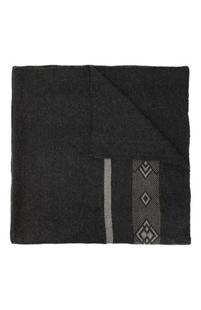 VOZ Wide Diagonal Alpaca Blanket in Charcoal/grey at Nordstrom
