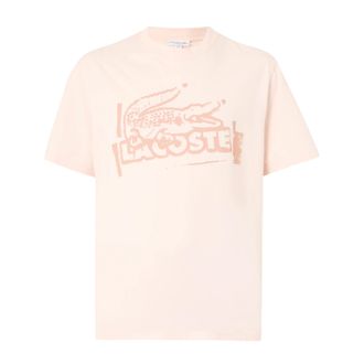 Lacoste Heren Jersey Katoenen Logo T-shirt (Oranje)