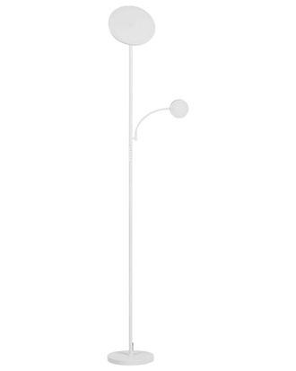 Beliani Lampada Da Terra A Led Con Base In Metallo Con Dimmer Bianca Evenlode