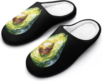 Generic Glitter Avocado Mens Slippers House Slipper Anti-skid Sole Indoor Shoes Outdoor Comfort Cotton