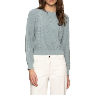 Sanctuary Nomad Cable Cotton Sweater in Sky Gray at Nordstrom Rack, Size 2X