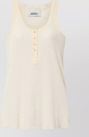 Isabel Marant helma silk top scoop neck buttons