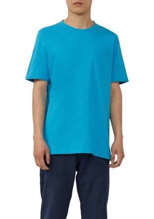 s.Oliver T-Shirt S.OLIVER, Herren, Gr. XXL, blau (t&uuml;rkis), Jersey, Obermaterial: 100% Baumwolle, regular fit, Rundhals, offene Kante, Shirts T-Shirt, mit offen