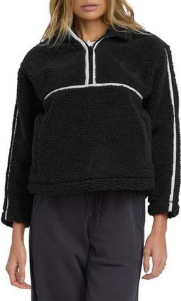 Billabong Getting Warm Faux Shearling Half Zip Pullover in Black Sands at Nordstrom Rack, Size X-Large