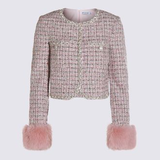 Self Portrait Pink Wool Casual Jacket