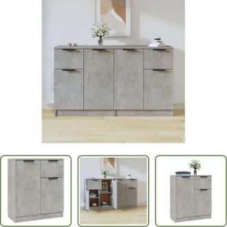 vidaXL Credenze grigio cemento - Credenze 2 pz Grigio Cemento 60x30x70 cm in Legno Multistrato