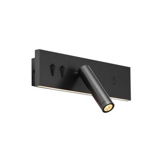 QAZQA Aplique moderno negro USB-C LED