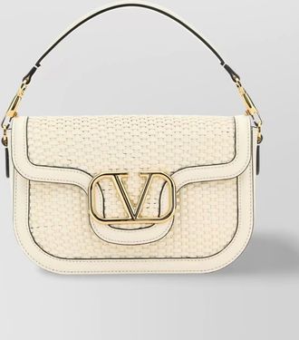 Valentino Garavani leather shoulder bag woven texture