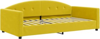 vidaXL Sof&aacute; Cama Sin Colch&oacute;n Terciopelo Amarillo 100x200 Cm Vidaxl
