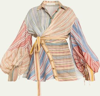 Zimmermann Rebellion Stripe Mini Shirtdress