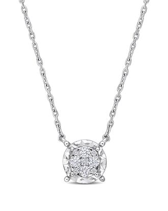 Rina Limor 14K 0.14 Ct. Tw. Diamond Station Necklace