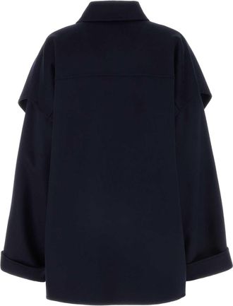Bottega Veneta Womens Midnight Blue Wool Blend Coat - Dark Blue - Size EU 46 (Womens)