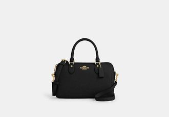 Coach Womens Rowan Satchel Bag in Black | Leather