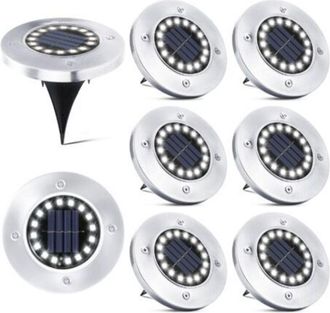 OEM 16 Luces Solares Led Para Exteriores, Juego De 8 Focos Impermeables Para Jard&iacute;n, Entrada, Patio Y C&eacute;sped - Instalaci&oacute;n R&aacute;pida - Ulisem