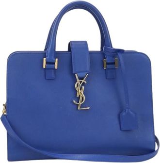 Saint Laurent Pre-owned Handbags, female, Blue, Size: ONE SIZE Pre-owned Leather Handbag
