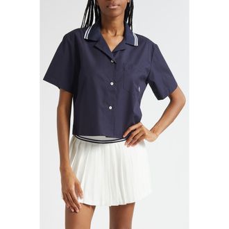 Sporty & Rich SRC Sailor Button-Up Shirt in Dark Navy at Nordstrom Rack, Size X-Large