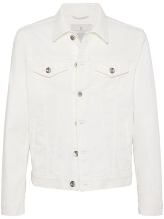 Brunello Cucinelli Slim-fit denim jack - Wit