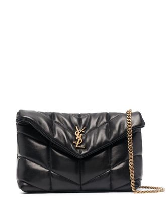 Saint Laurent Black Puffer Toy quilted shoulder bag