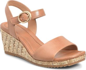 S&ouml;fft Inez Wedge Sandal in Luggage at Nordstrom, Size 6.5