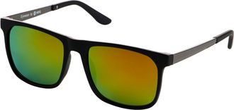 Man's World Sonnenbrille MANS WORLD, Herren, schwarz matt, verspiegelt, Sonnenbrillen Sonnenbrille, sportlich-modischer Stil, rechteckige Vollrandfassung, schwarz