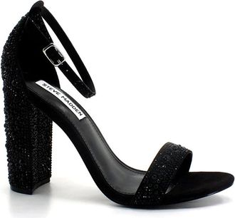 Steve Madden Carrson-G Sandal - Dames - Sandalen met hakken - Zwart - 38 1/2 EU - Leer - Schoenen