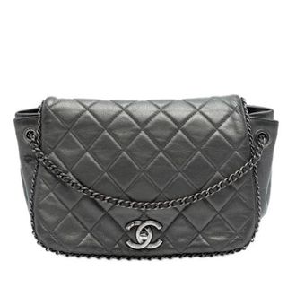 Chanel Pre-owned Quilted Flap Crossbody Bag - Dames - Pre-owned - Grijs - Maat: ONE Size Leer