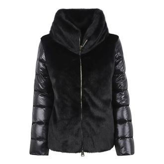 Herno Down Jackets, female, Black, XL, Nylon Short Down Jacket