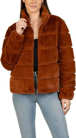 Love Token Alex Faux Fur Jacket In Golden