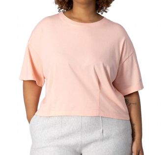 Champion Women French Terry Tailored Crewneck Tee In Spark Pink