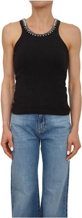 Pinko Redbull Tanktop - Dames - Tops zonder mouwen - Zwart - L - Katoen - Tops