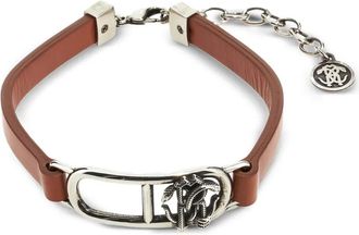 Roberto Cavalli leather RC monogram-detail bracelet - Silver
