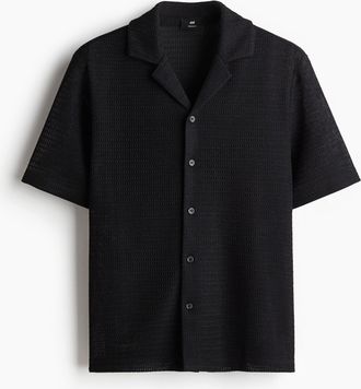 H&M Freizeithemd in Regular Fit - Schwarz