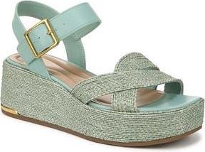 Franco Sarto Tilly Ankle Strap Platform Wedge Sandal in Blue Seaglass at Nordstrom Rack, Size 9.5