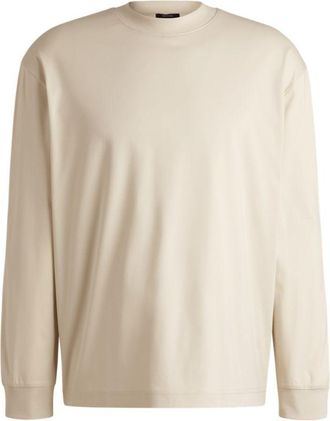 BOSS Relaxed-fit long-sleeved T-shirt in mercerized cotton