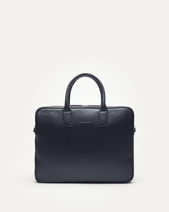 Want Les Essentiels Lesage Pebble-Grained Leather Computer Bag in Navy at Nordstrom