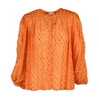 L'autre Chose Stijlvolle Viscose Blouse Collectie - Dames - Blouses - Oranje - XS - Overhemden
