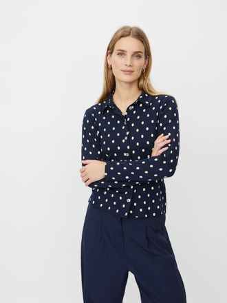 Masai MaIviona Polka Dot Shirt in Navy Blazer at Nordstrom, Size Xx-Large