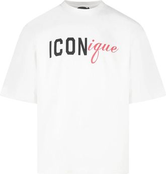 Dsquared2 Iconique Loose Fit Tee - Heren - T-shirts - Wit - L - Katoen - Tops
