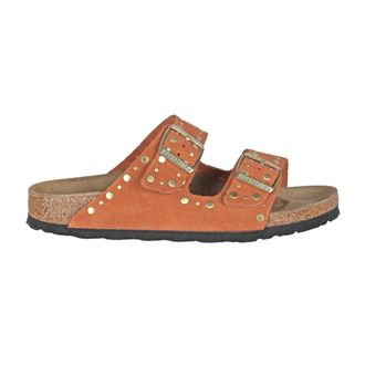 Birkenstock Arizona Rivet Su&egrave;de Leren Sandalen Smal - Dames - Sandalen - Oranje - 38 EU - Su&egrave;de - Schoenen