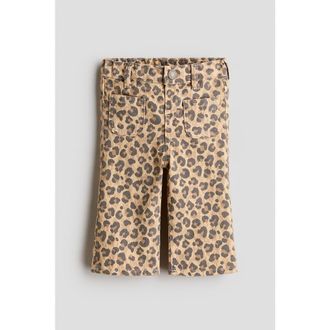 H&M Flared Leg Jeans in Beige/leopard Print at Nordstrom, Size 12M
