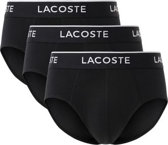 Lacoste Core Essentials Assorted 3-Pack Stretch Cotton Briefs in Black at Nordstrom, Size X-Large