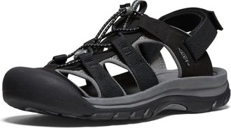 Keen Mens Rapid H2 Closed Toe Water Sandals, Black/Steel Grey, 9.5