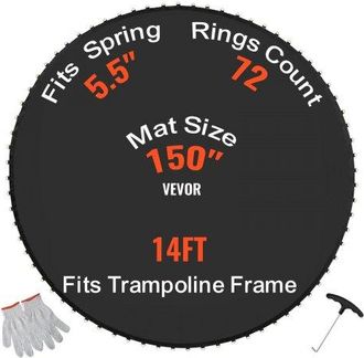OEM Colchoneta De Repuesto Para Trampol&iacute;n, Se Adapta A Un Marco De 426 Cm, Resistente A Los Rayos Uv Con Herramienta De Resorte Y Anillos En V Duraderos, 